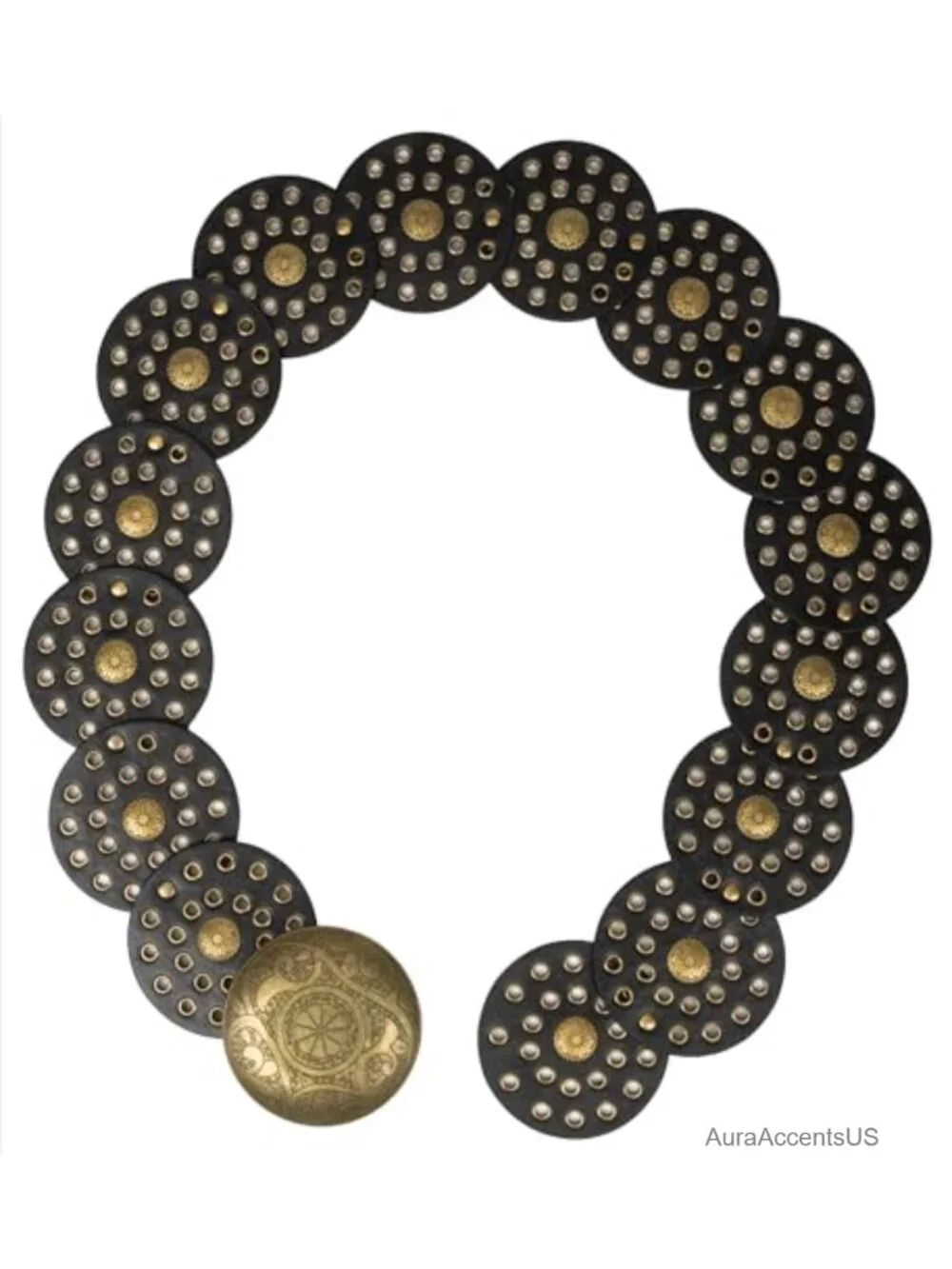 Wide PU Leather Western Belt Concho Disc for Women